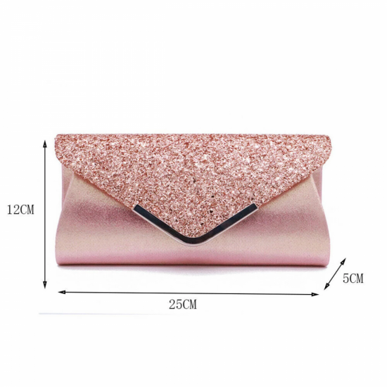 2021 High Quality PU Leather Women Lady Sequins Clutch Bag Evening Wedding Party Prom Handbag Purse Wallet Shinny Shoulder Bags